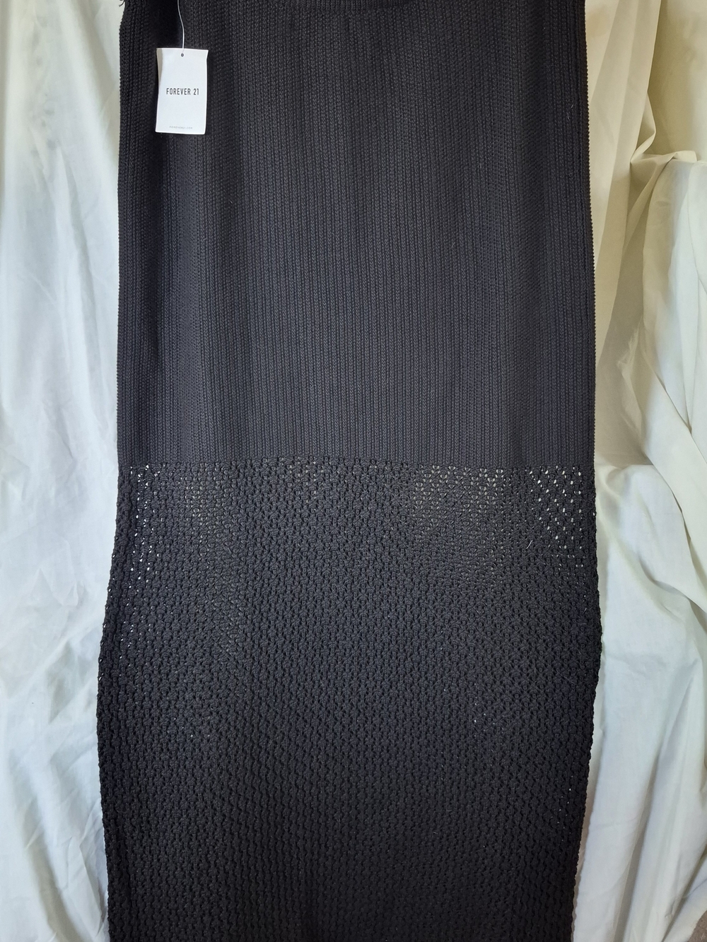 Forever 21 Black Knit Lace Crochet Maxi Skirt